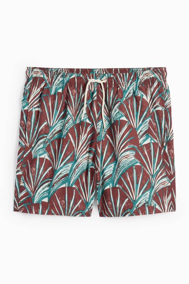 Herren - Badeshorts - gemustert - braun