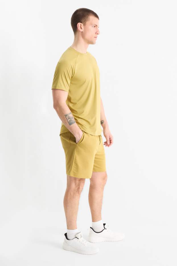 Hommes - Short en molleton de sport - jaune moutarde