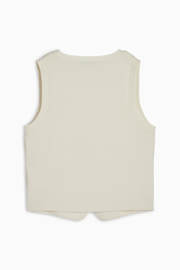 Femmes - Gilet de maille - blanc crème
