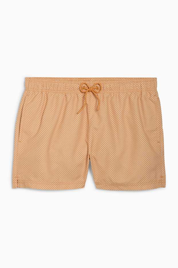 Herren - Badeshorts - Minimal-Print - orange