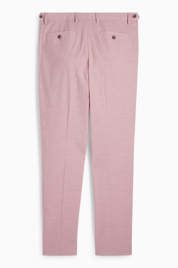 Bărbați - Pantaloni modulari cu conținut de in - regular fit - stretch - roz