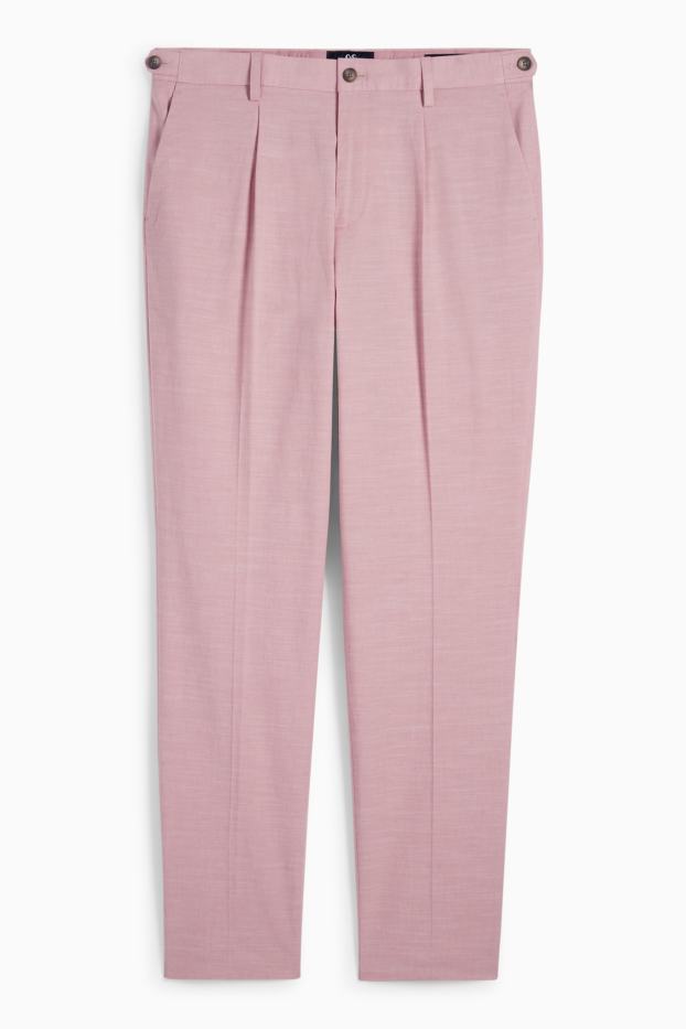 Bărbați - Pantaloni modulari cu conținut de in - regular fit - stretch - roz