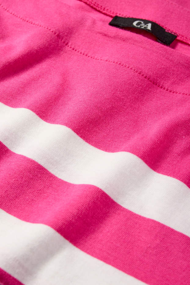 Donna - T-shirt - relaxed fit - a righe - fucsia