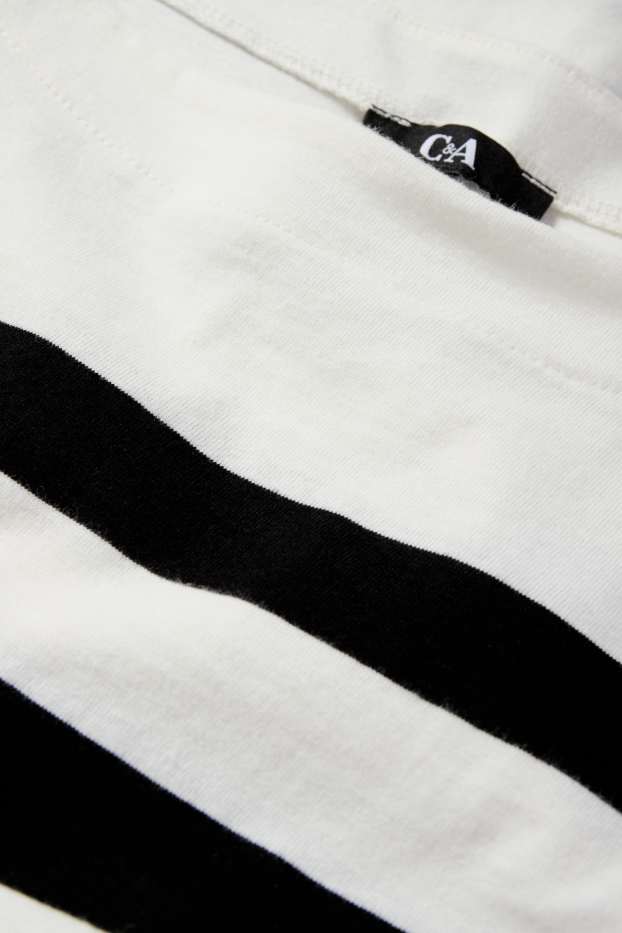 Femmes - T-shirt - relaxed fit - à rayures - blanc / noir