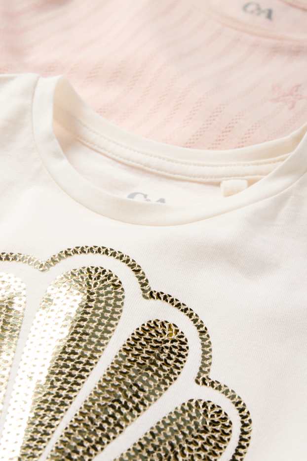 Nena - Paquet de 2 - petxina i estrella de mar - samarreta de màniga curta - blanc trencat