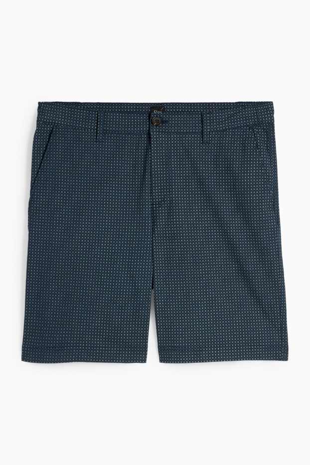 Home - Pantalons curts - Flex - estampat minimalista - blau fosc