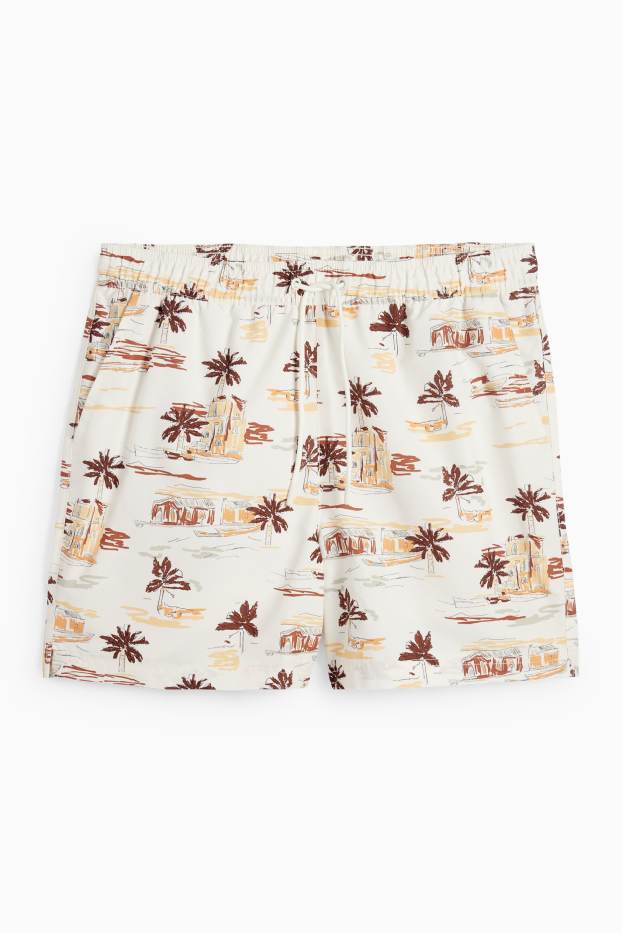 Hommes - Short de bain - à motif - blanc crème