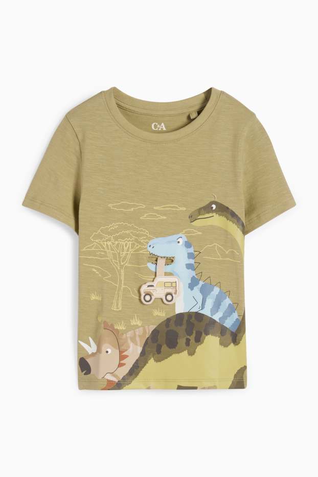 Děti - chlapci - Motivy dinosaurů - tričko s krátkým rukávem - zelená