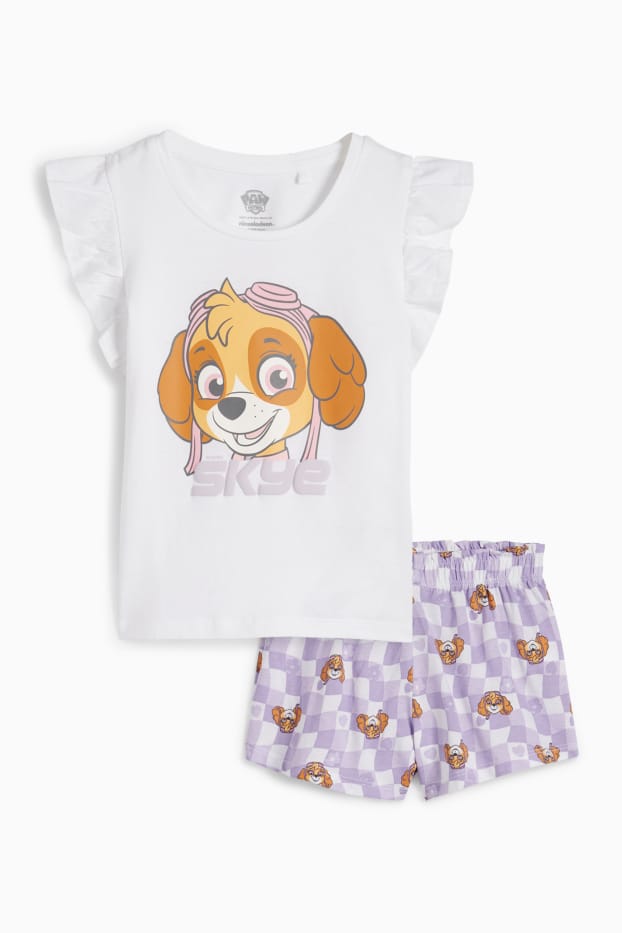 Děti - dívky - Tlapková patrola - Skye - letní pyžamo - 2dílné - krémově bílá