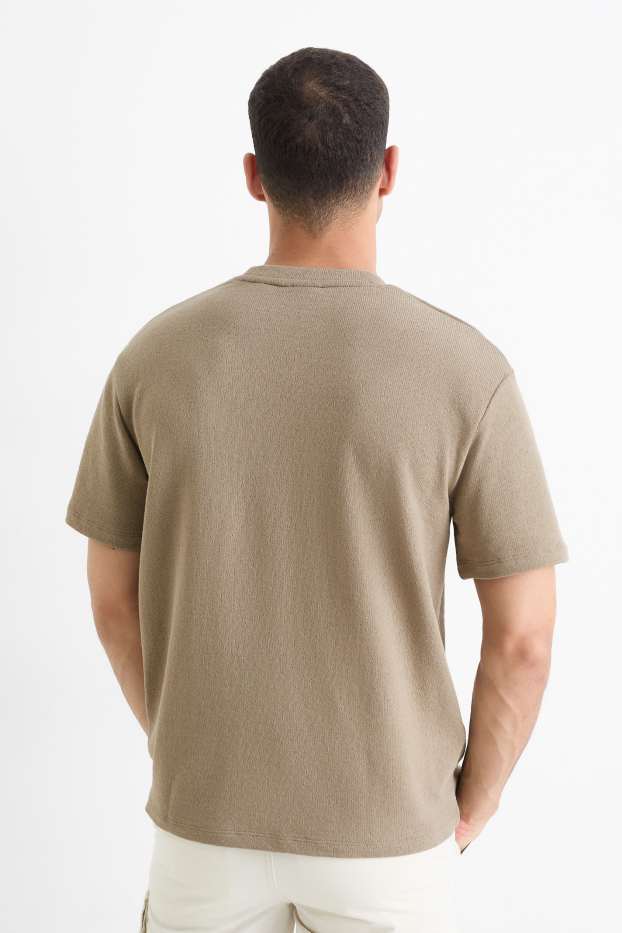 Hommes - T-shirt - relaxed fit - taupe