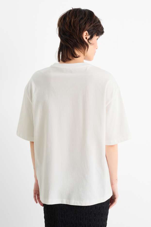 Femei - Tricou supradimensionat - alb