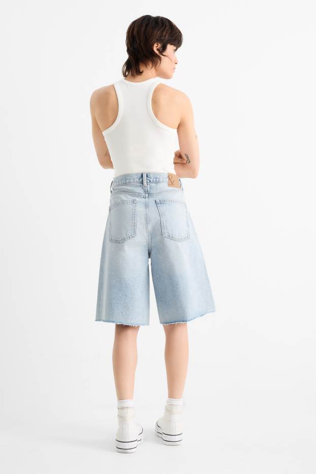 Dámské - Džínové šortky - mid waist - džíny - světle modré