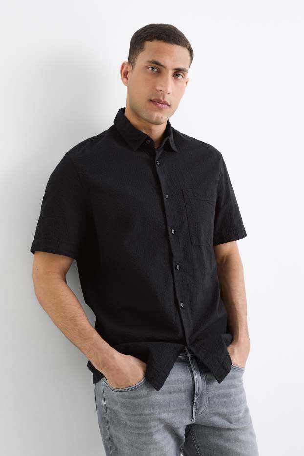 Herren - Hemd - Relaxed Fit - Kent - schwarz