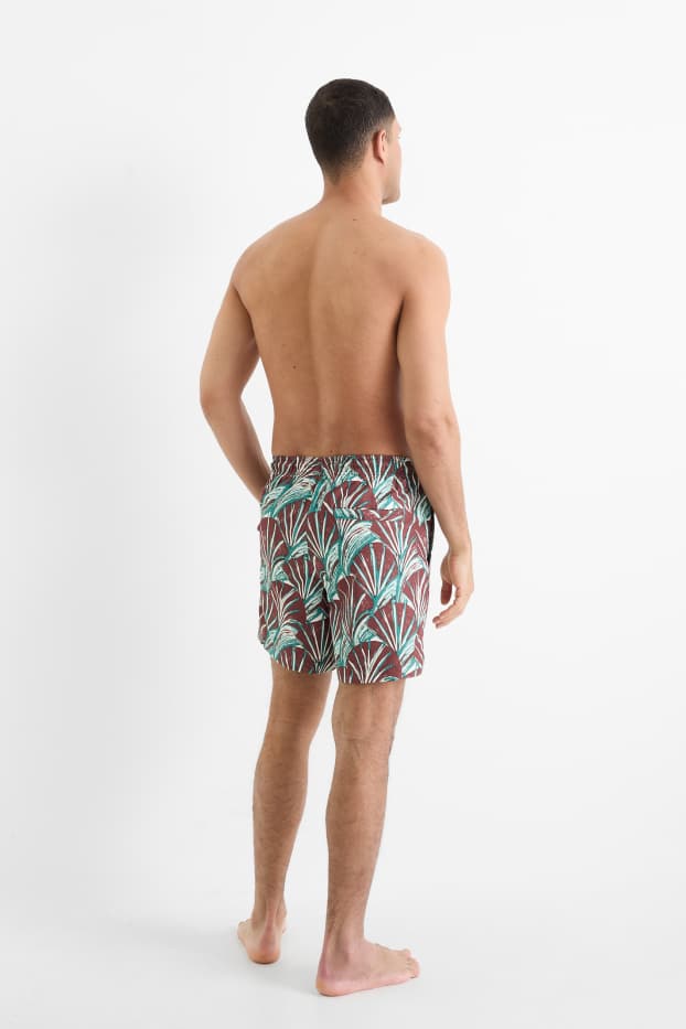 Herren - Badeshorts - gemustert - braun