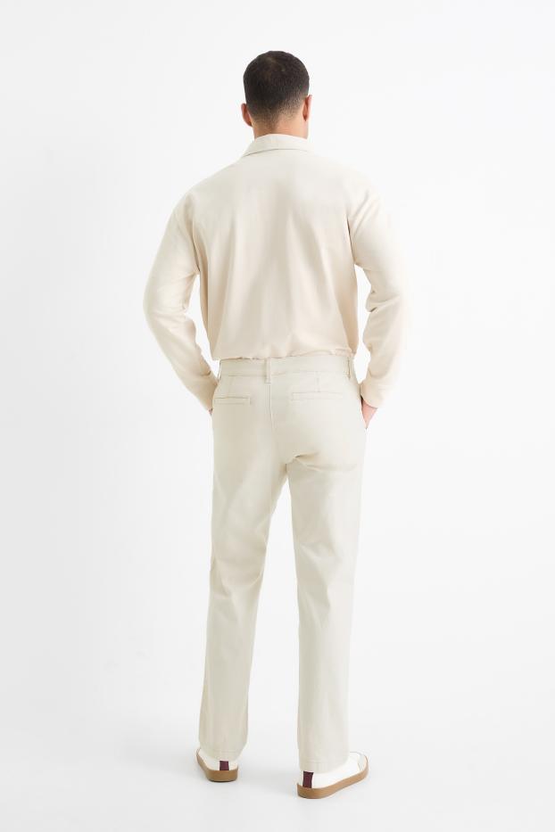 Uomo - Pantaloni chino - regular fit - bianco crema