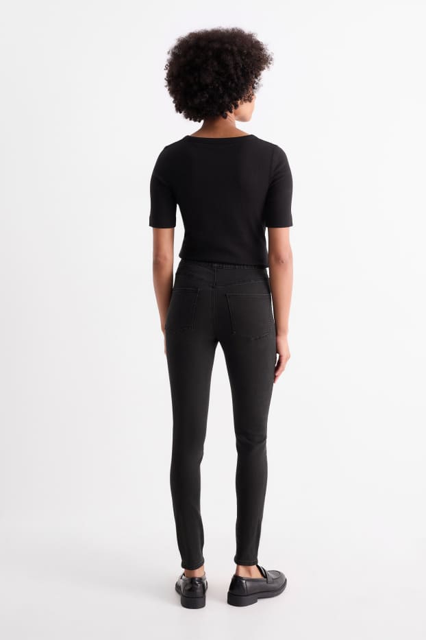 Dámské - Džegíny - mid waist - skinny fit - džíny - tmavošedé