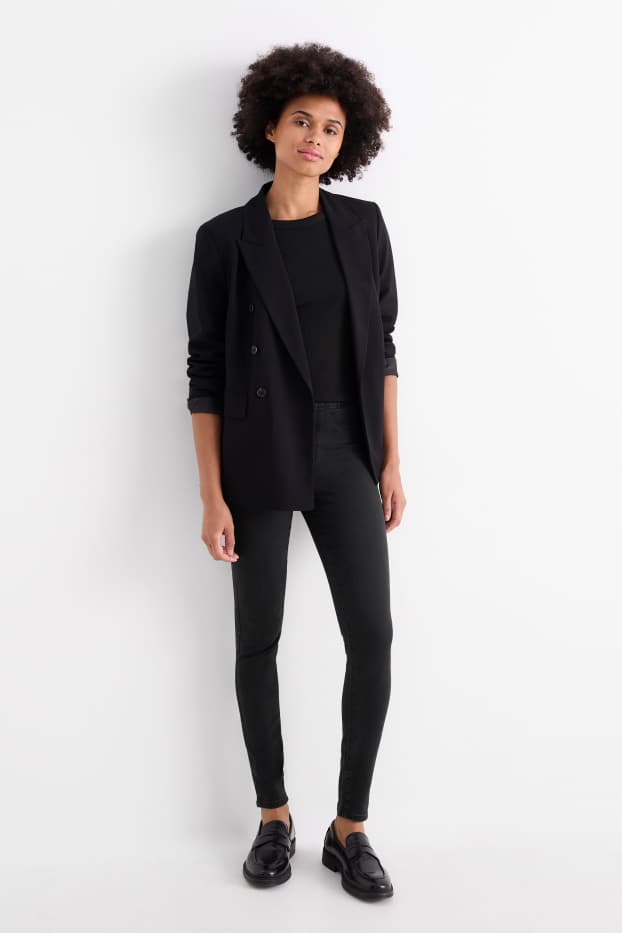 Dámské - Džegíny - mid waist - skinny fit - džíny - tmavošedé
