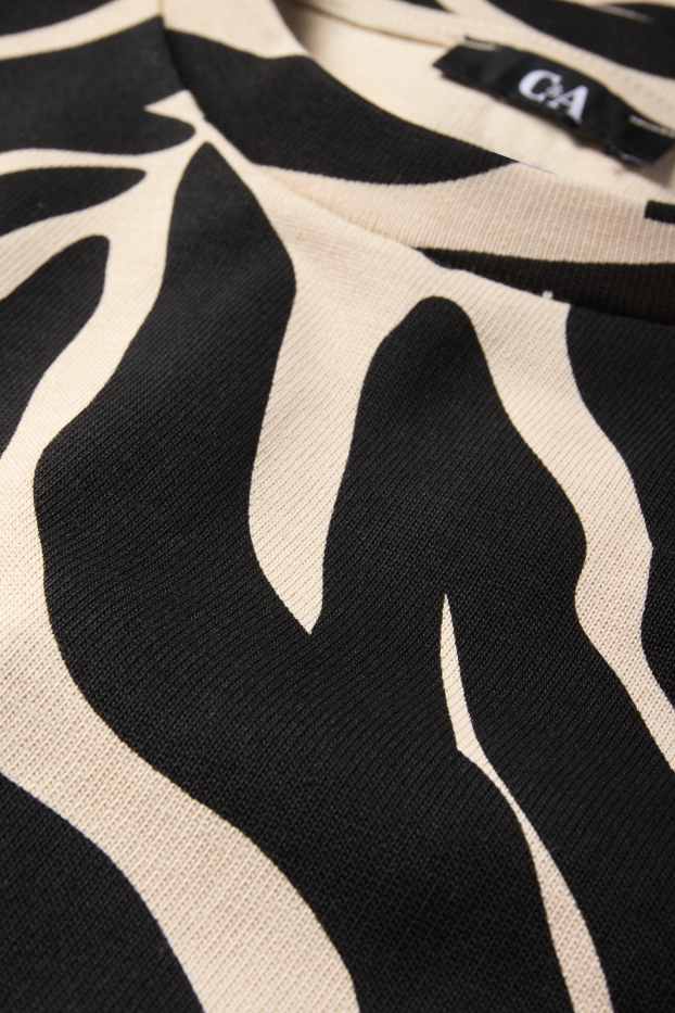 Donna - Vestito a t-shirt - con motivi - nero / beige