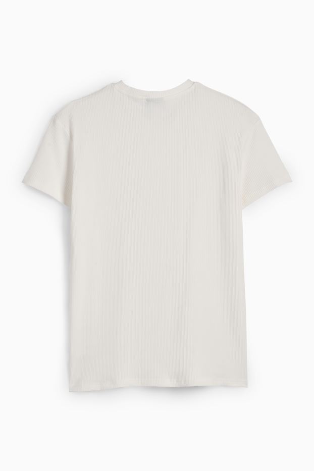 Heren - T-shirt - geribd - wit