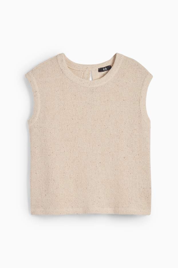 Femmes - Haut en maille - beige clair