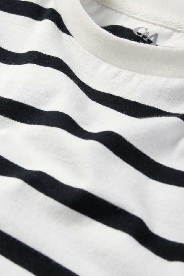 Enfants filles - T-shirt - à rayures - blanc / noir
