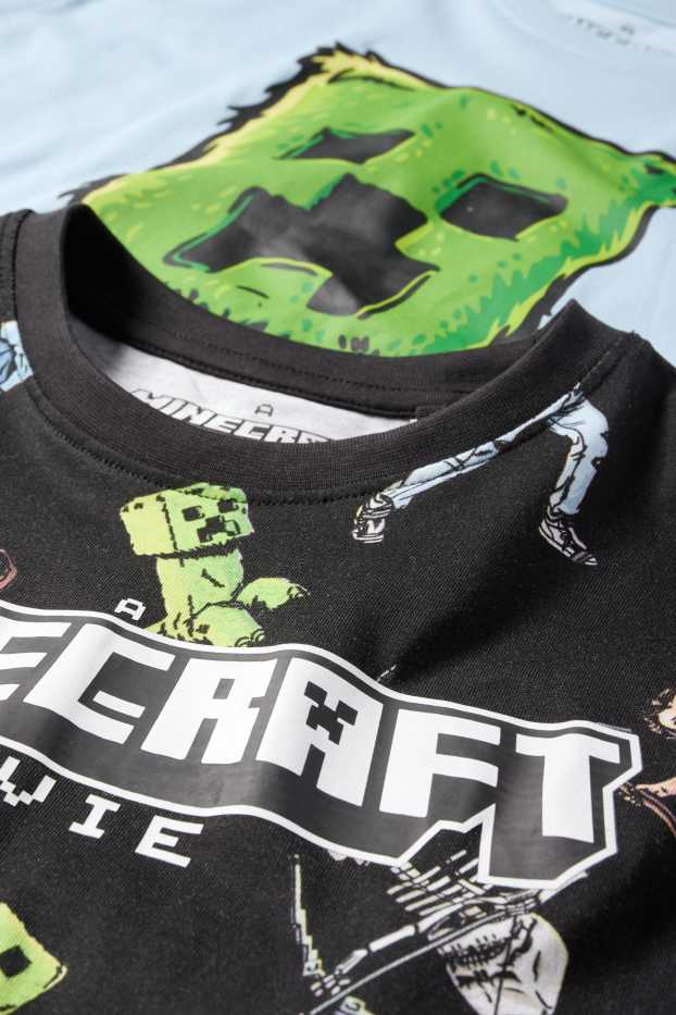 Kinderen: jongens - Set van 2 - Minecraft - T-shirt - zwart