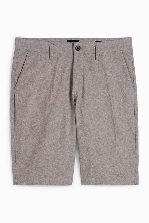 Herren - Shorts mit Leinen-Anteil - grau
