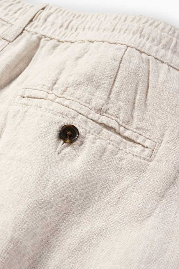 Uomo - Shorts - misto lino - beige chiaro