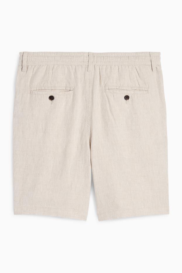 Uomo - Shorts - misto lino - beige chiaro