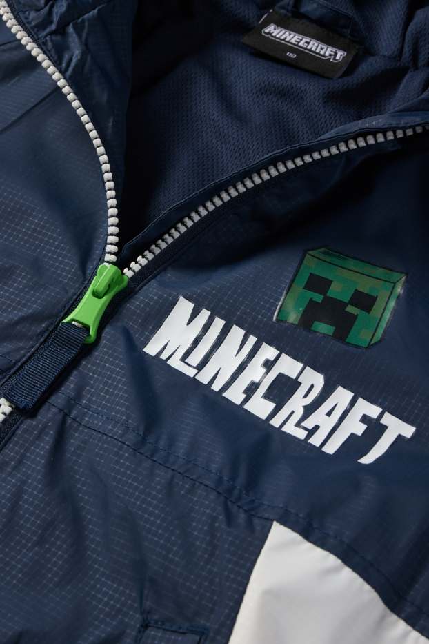 Niños: niños - Minecraft - chaqueta con capucha - azul oscuro