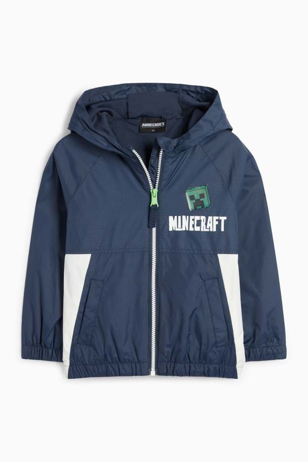Kinderen: jongens - Minecraft - jas met capuchon - donkerblauw