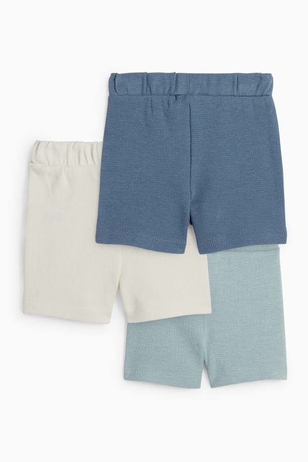 Baby Jungen - Multipack 3er - Baby-Shorts - strukturiert - cremeweiss