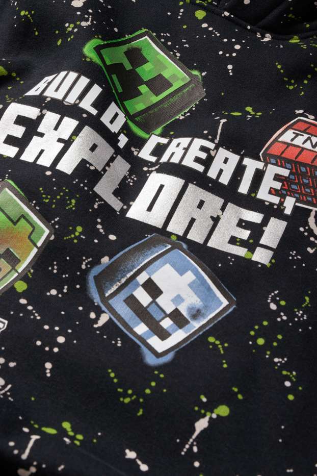 Enfants garçons - Minecraft - sweat à capuche - noir
