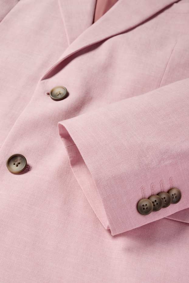 Hommes - Veste de costume en lin mélangé - regular fit - Flex - rose
