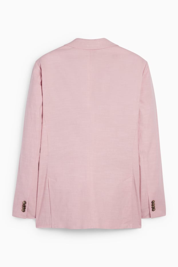 Hommes - Veste de costume en lin mélangé - regular fit - Flex - rose