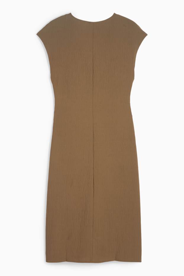 Femmes - Robe ajustable à col V - kaki