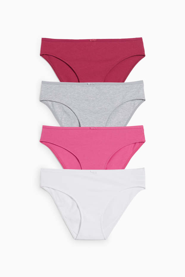 Femmes - Lot de 4 - culottes - rose foncé