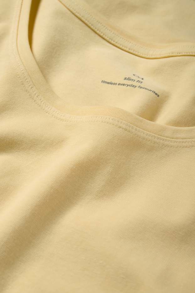 Dona - Samarreta de màniga curta - slim fit - groc