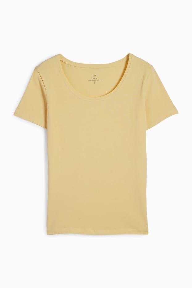 Dona - Samarreta de màniga curta - slim fit - groc