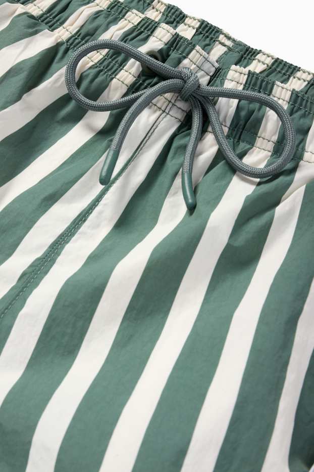 Men - Swim shorts - striped - green