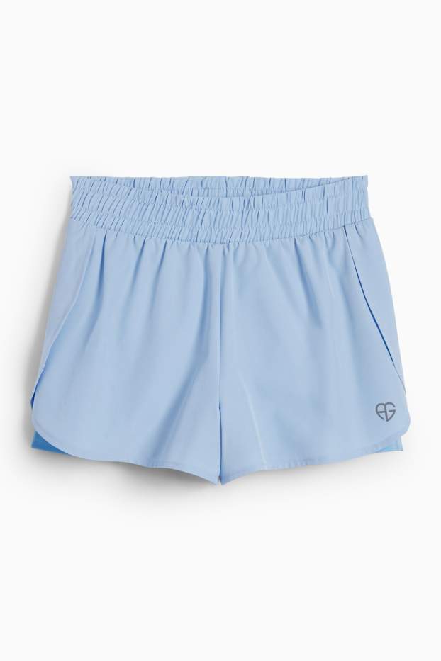 Children Girls - Technical shorts - 2-in-1 look - light blue