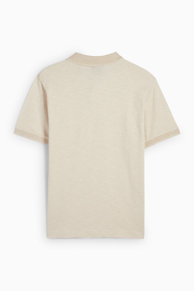 Bărbați - Tricou polo - regular fit - cu dungi - bej