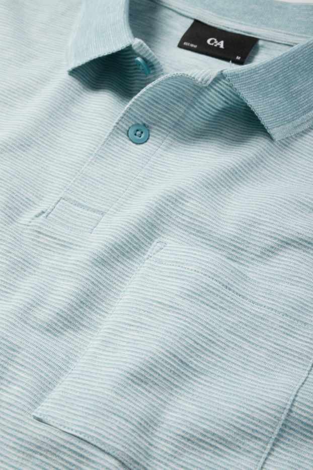 Hommes - Polo - regular fit - à rayures - turquoise