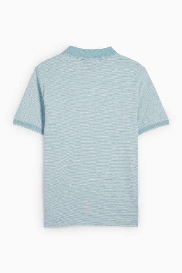 Hommes - Polo - regular fit - à rayures - turquoise