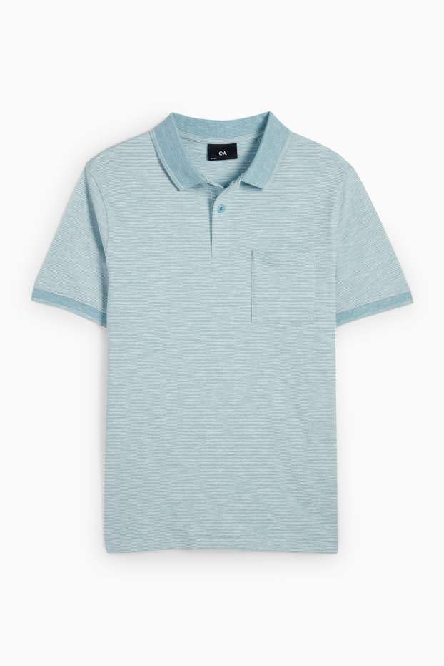 Hommes - Polo - regular fit - à rayures - turquoise