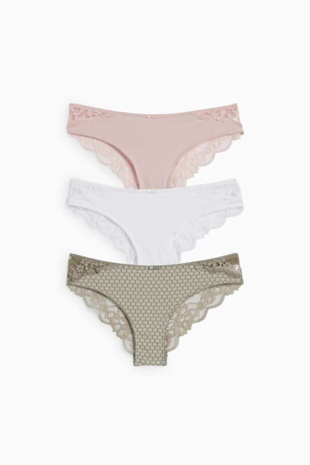 Dames - Set van 3 - slip - groen