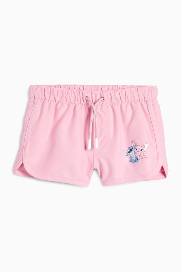 Děti - dívky - Lilo & Stitch - koupací šortky - růžová