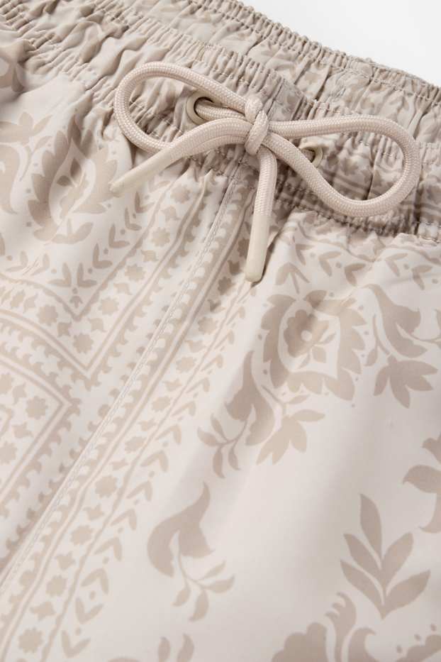 Hommes - Short de bain - à motif - beige clair