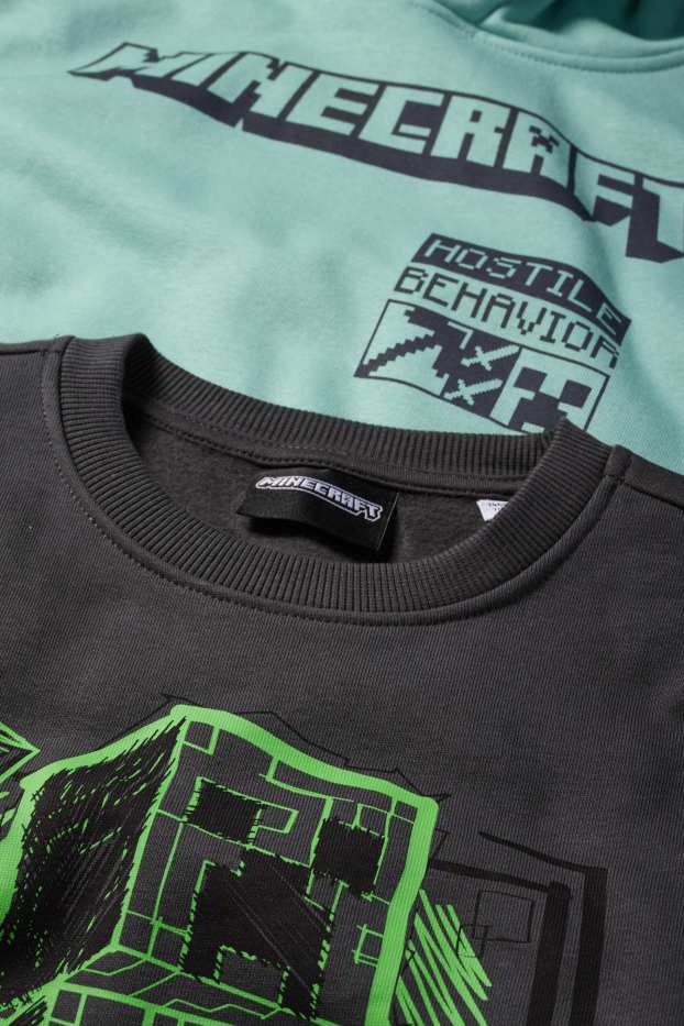 Enfants garçons - Lot de 2 - Minecraft - sweat à capuche et sweat - vert