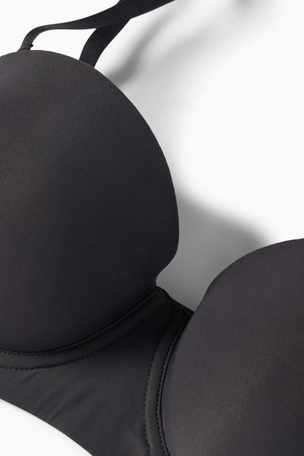 Femei - Sutien cu armătură - BALCONETTE - vătuit - LYCRA® - negru